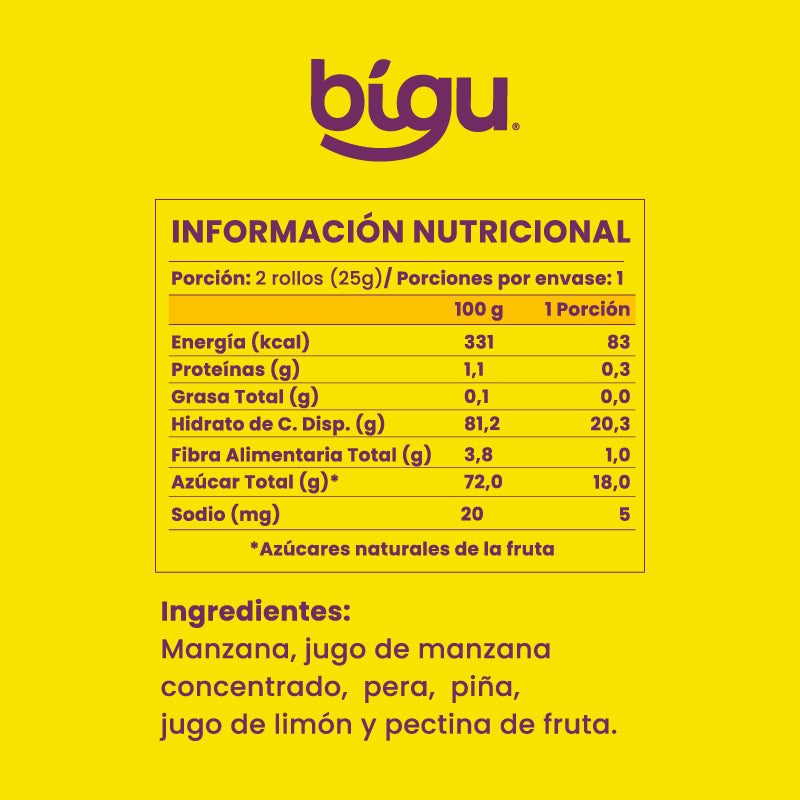 Pack Rollos de Fruta (8 unidades c/u)